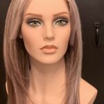 Human hair wig ash blond highlights light brown base, 23” long 200% density.