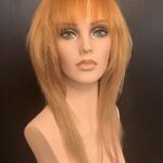 Straight with bangs and long layers, front view.