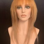 Straight with bangs and long layers, front view.